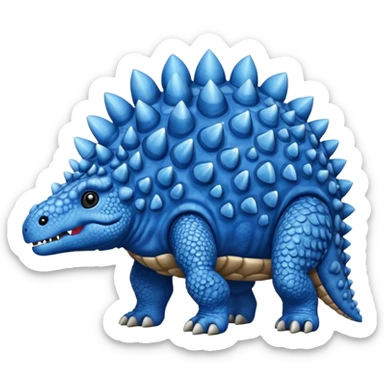As un emoji de el dinosaurios ANQUILOSAURIO de perfil en color azul sticker