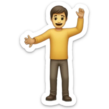 Homme qui lève les deux mains même sticker