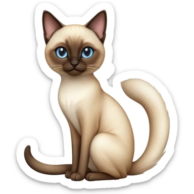 cinematic-[siamese cat]-realistic-full-body-sitting-emoji,-tail-curled-playfully-around-its-paws,-head-tilted-dramatically,-fluffy-[siamese]-fur,-simplified-yet-realistic-focused-features,-highly-detailed,-glowing-with-an-almost-sarcastic-glow sticker