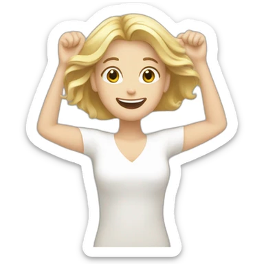 brown hair white woman celebrating with blond hair white woman sticker