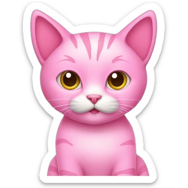 pink cat with pink computer sticker