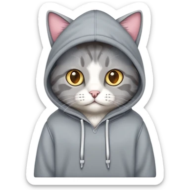 cat wearing hoodie sticker