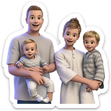 smiling boys on dark background sticker