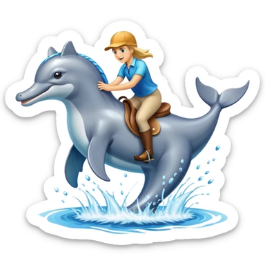 Horse riding a dolphin sticker