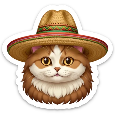 mexican hat persian cat sticker