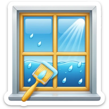 window being cleaned sticker