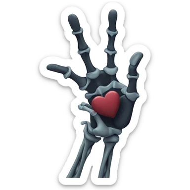 I love you in sign language with skeleton hand sticker