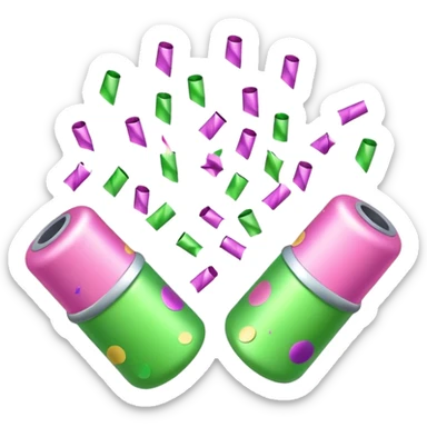 light green and light pink party poppers sticker