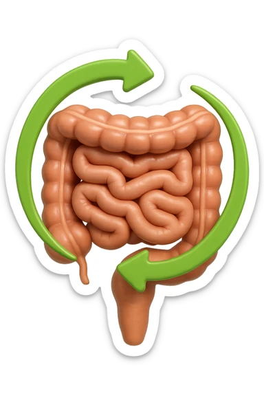 emoji 3d stile iphone di un intestino che si rigenera 3d sticker