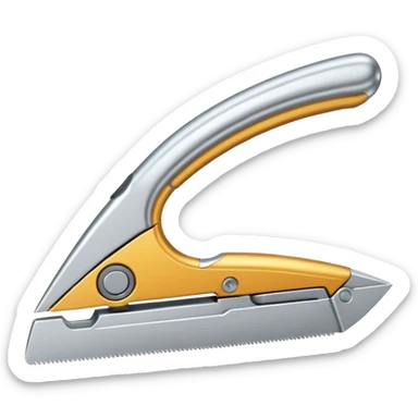 generate me a metalic cutter sticker