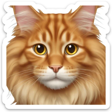 Orange Maine coon cat  sticker