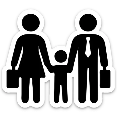 a pair of working parents sticker