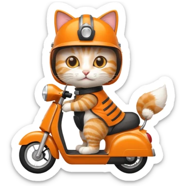 Cat riding a scooter sticker