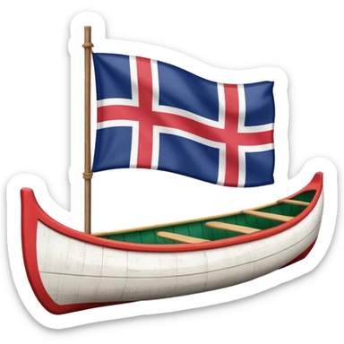 New England flag with a red backgournd white canot sticker