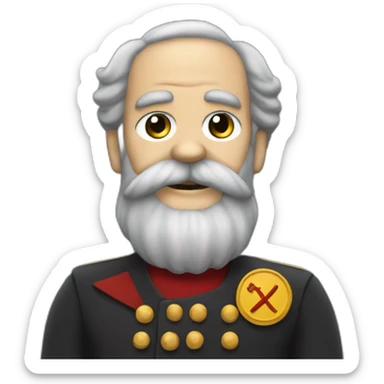 Marx with bigger beard and socialism symbols on his cloths sticker