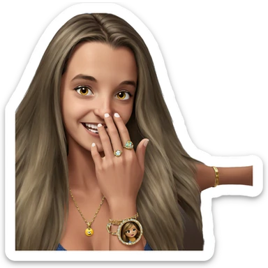 basement girl with jewelry sticker