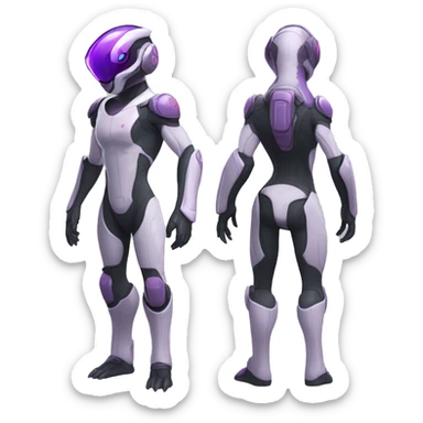 Lizard-Reptile-Raptor-Alien-Genesect-Mewtwo-Fakémon, with a futuristic visor-helmet, wearing a techwear-suit, Full Body sticker
