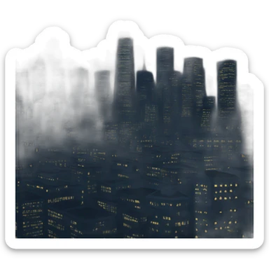 city skyline in the dark sticker