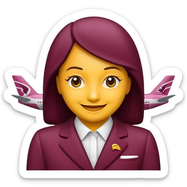 Qatar Airways retro emoji  sticker