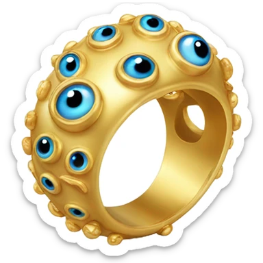 thin gold ring studded with eyeballs sticker