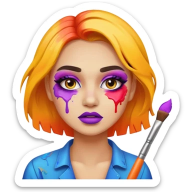 clumsy makeup artist sticker