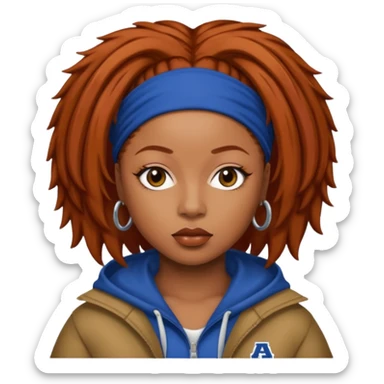 Da Brat with auburn hair sticker