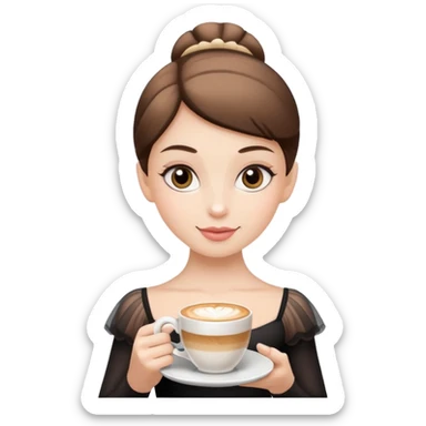 ballerina holding a cappuccino sticker