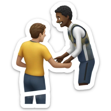 helping a person get on the boat sticker