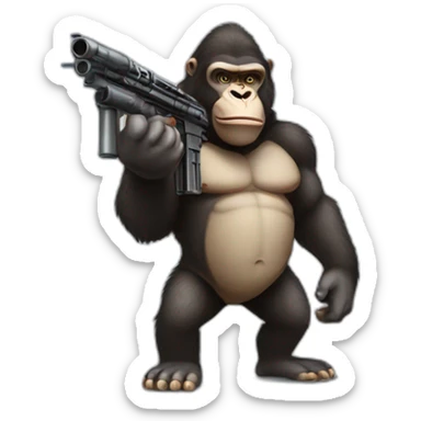 Buff Gorilla holding an M13 gun sticker