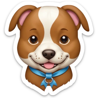 pitbull with head ribbon  sticker