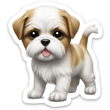 Realistic Shi - tzu puppy peeing sticker