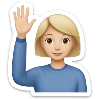 relaxed face with gentle smile and hand waving dismissively, conveying don't worry about it sticker