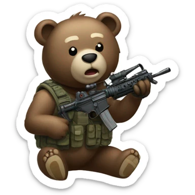 A bear playing Call of Duty ￼ sticker