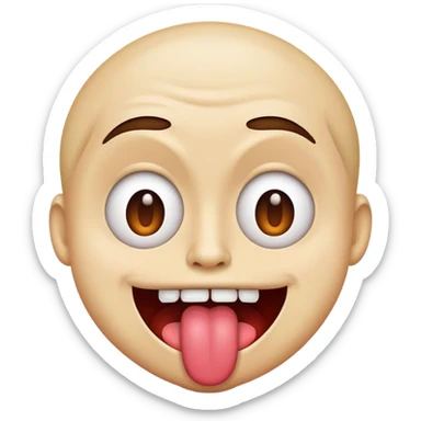 Freak emoji with tounge out sticker