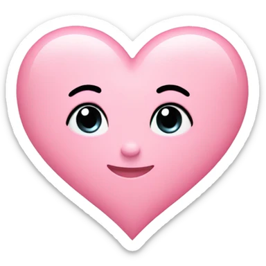 Baby pink heart with a bow sticker
