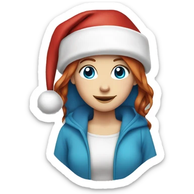 white-girl-red-hair-blue-eyes-wearing-santa-hat sticker