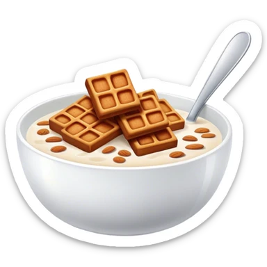 Cinnamon square cereal in milk sticker