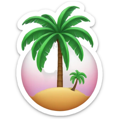 Saturn and palm tree emoji  sticker