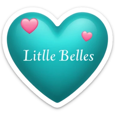 Teal heart with little hearts and Belles wording sticker