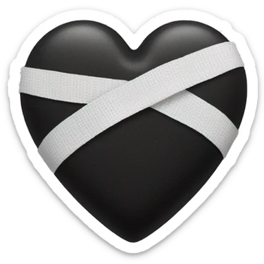 black heart with bandage sticker