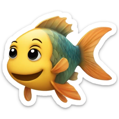 A fish doing a peace sign sticker