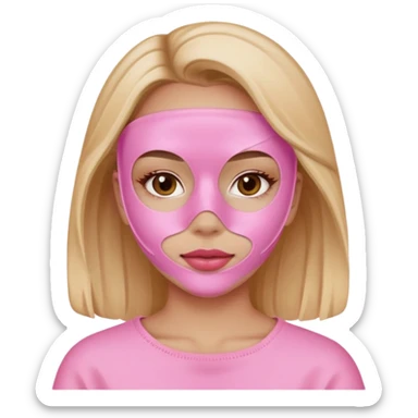 girl with a pink skincare mask routine  sticker
