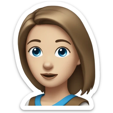 White Woman hair brown and bleus eyes and golden Husky  sticker