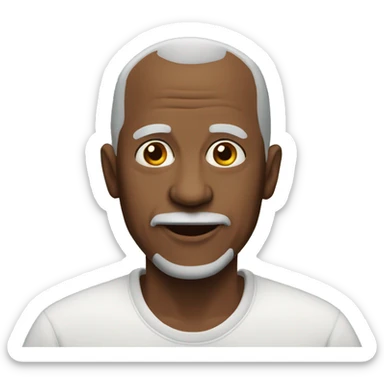 65 year old colored bald man sticker