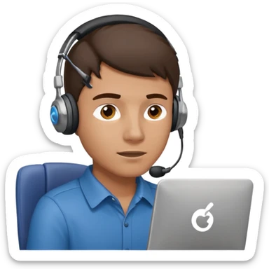 call center man sticker