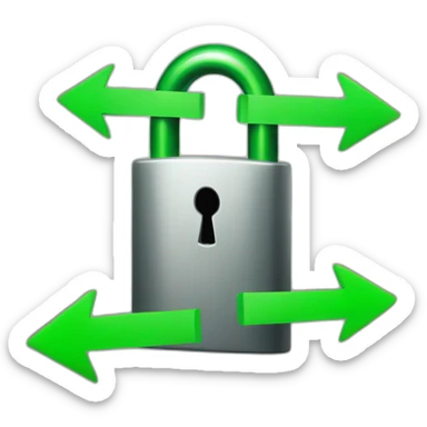 lock with green arrows pointing up sticker