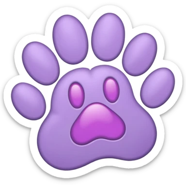 Lilac paw print sticker