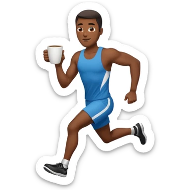 Morning Coffee Runner black man  sticker