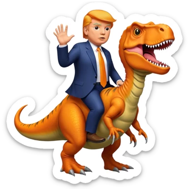 Donald Trump riding t-rex sticker