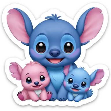 Stitch a cote de  Angel sticker